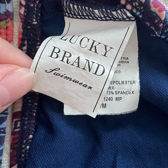 LUCKY Brand Bikini Set in Navy and Coral Batik Print Women’s Size Medium EUC - Picture 8 of 8